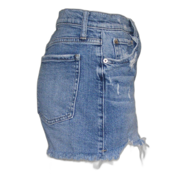 PISTOLA Denim Shorts, 29, Cut offs, Zipper fly, Fringe/Raw hem, Pockets, Blue - Picture 5 of 12